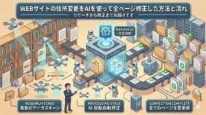 WEBサイトの住所変更をAIを使って全ページ修正した方法と流れ　リサーチから修正まで丸投げ